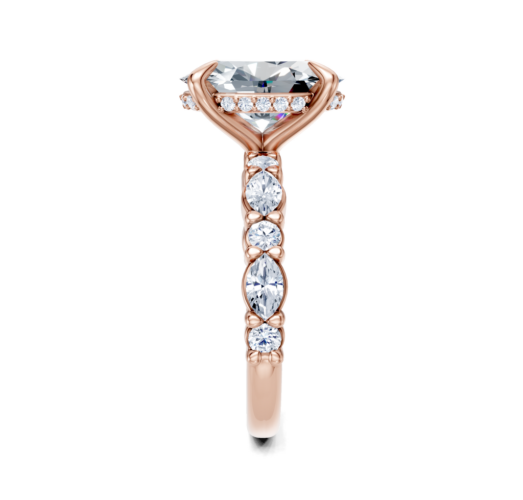 Image for Bubble Band Hidden Halo | 18k Rose Gold
