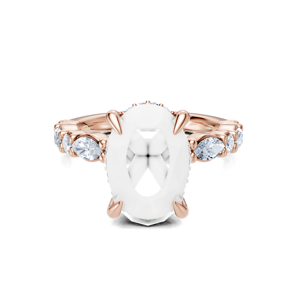 Image for Bubble Band Hidden Halo | 14k Rose Gold