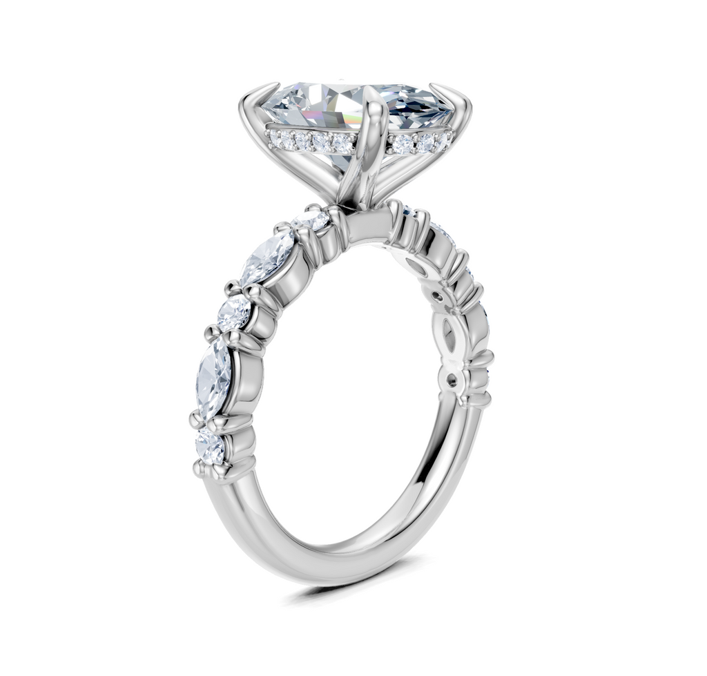Image for Bubble Band Hidden Halo | 18k White Gold
