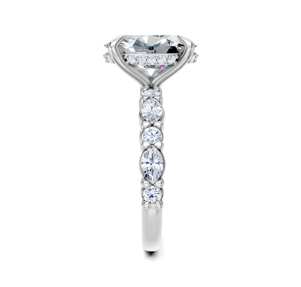 Image for Bubble Band Hidden Halo | 18k White Gold