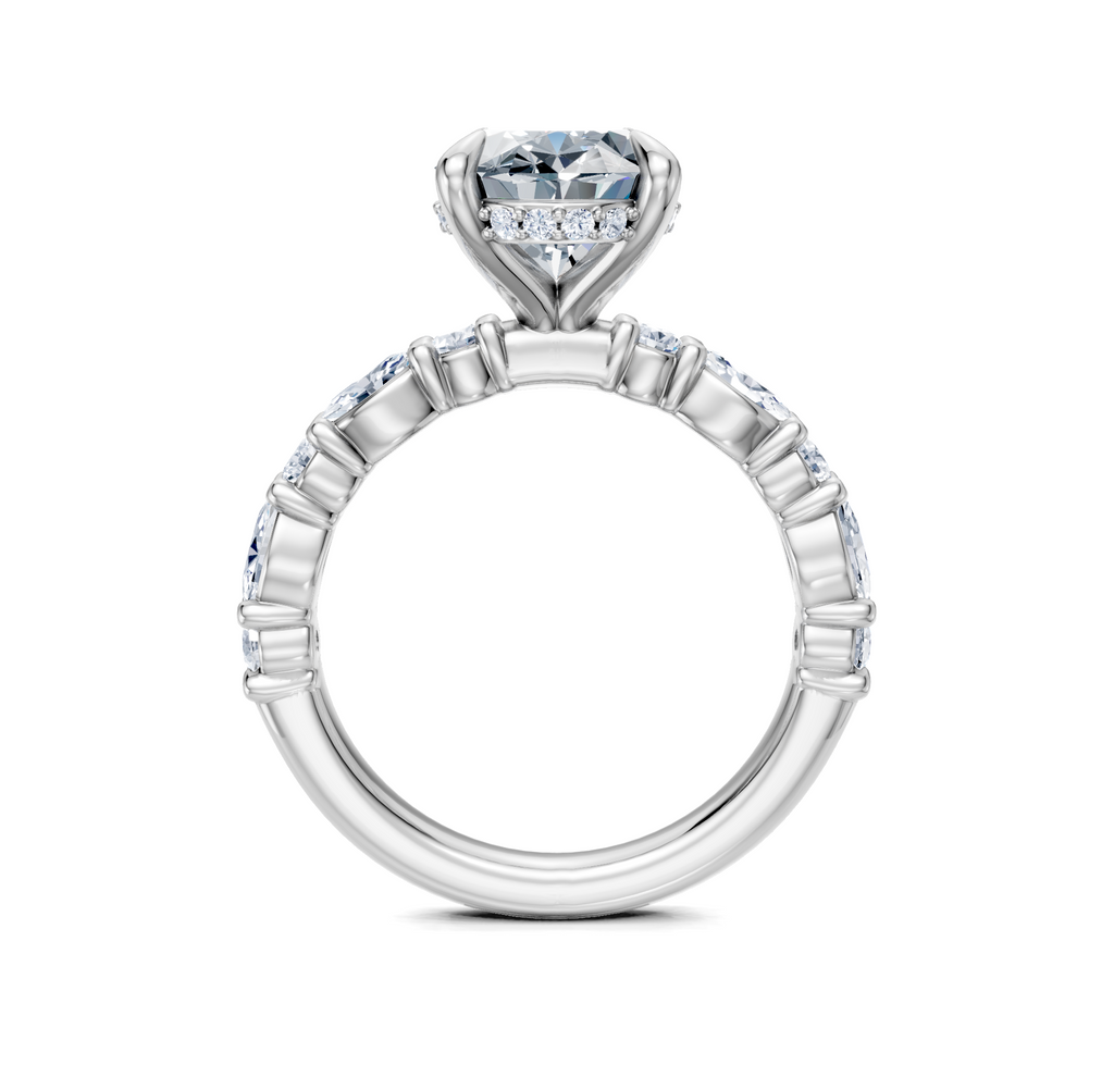 Image for Bubble Band Hidden Halo | 18k White Gold