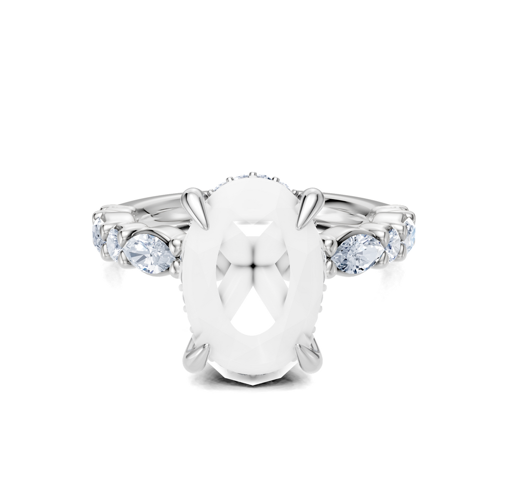 Image for Bubble Band Hidden Halo | 14k White Gold
