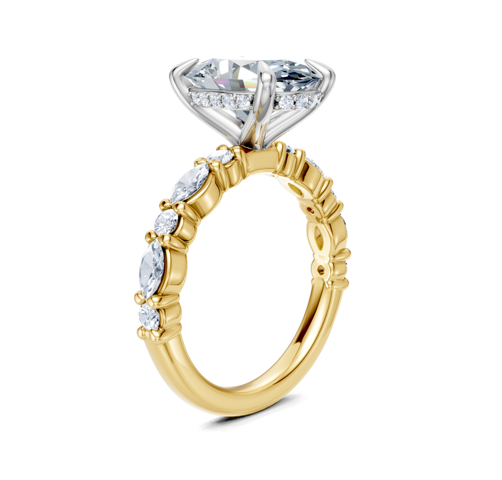 Image for Bubble Band Hidden Halo | 18k Two Tone