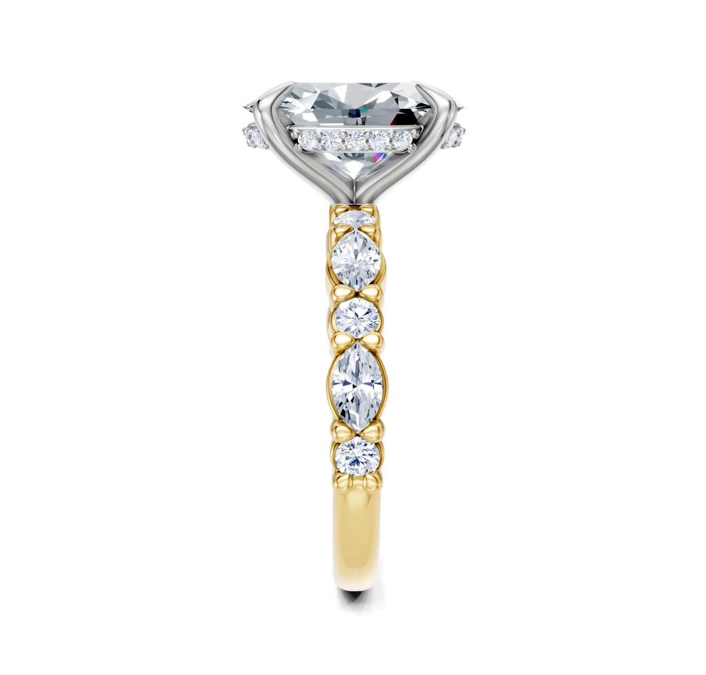 Image for Bubble Band Hidden Halo | 18k Two Tone
