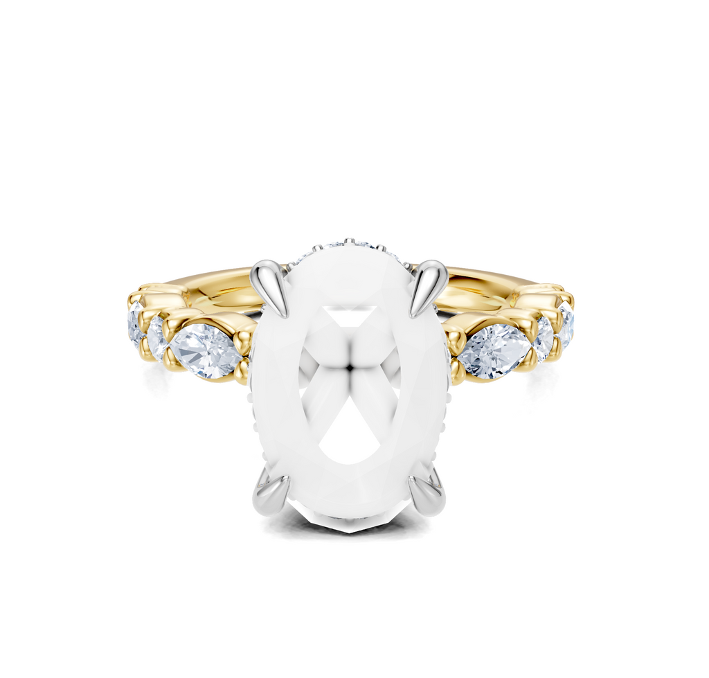 Image for Bubble Band Hidden Halo | 18k Two Tone