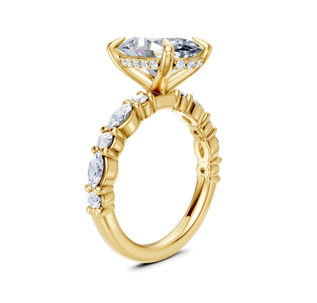 Image for Bubble Band Hidden Halo | 18k Yellow Gold