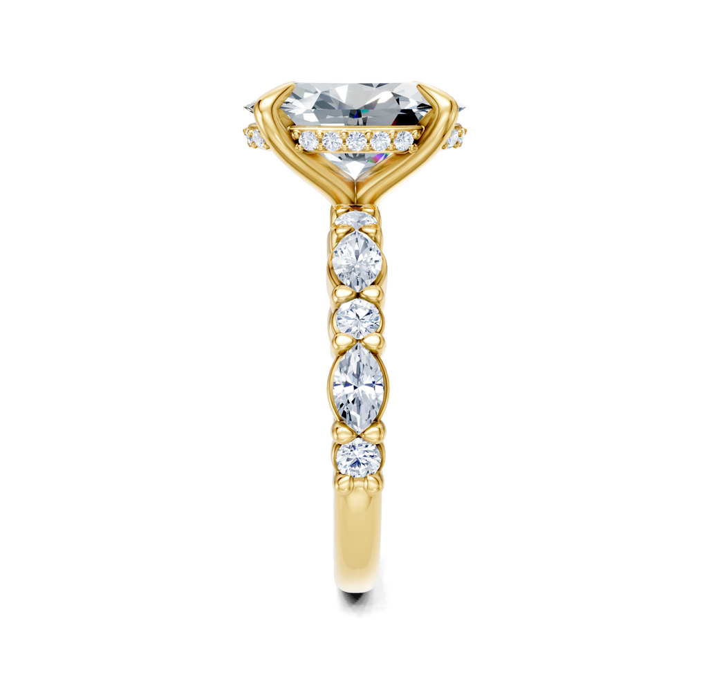 Image for Bubble Band Hidden Halo | 18k Yellow Gold