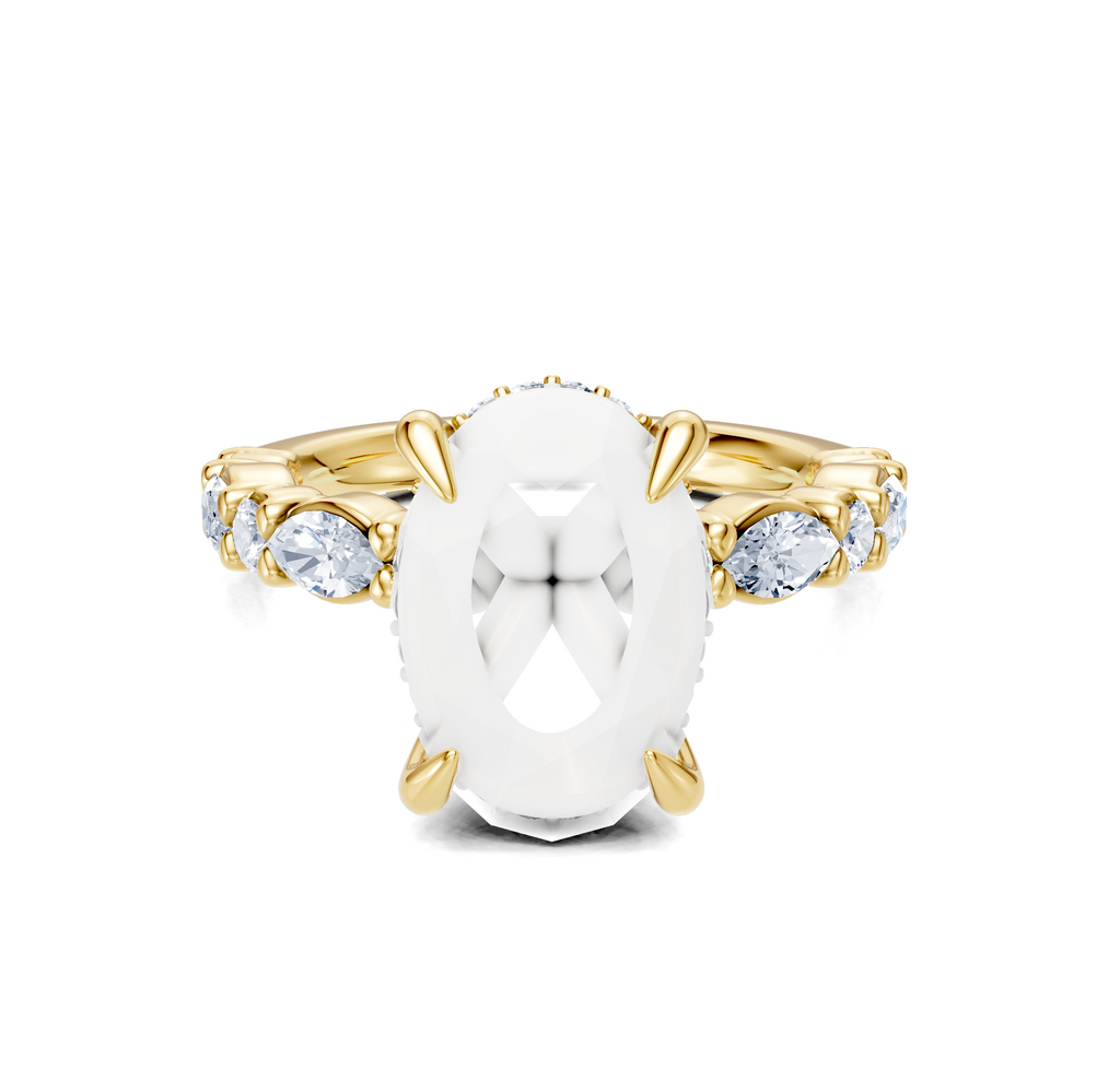 Image for Bubble Band Hidden Halo | 18k Yellow Gold