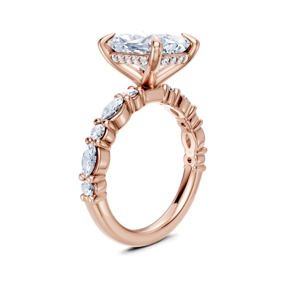 Image for Bubble Band Hidden Halo | 18k Rose Gold