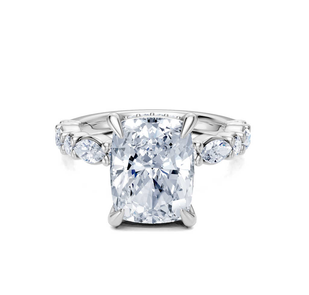 Image for Bubble Band Hidden Halo | 18k White Gold