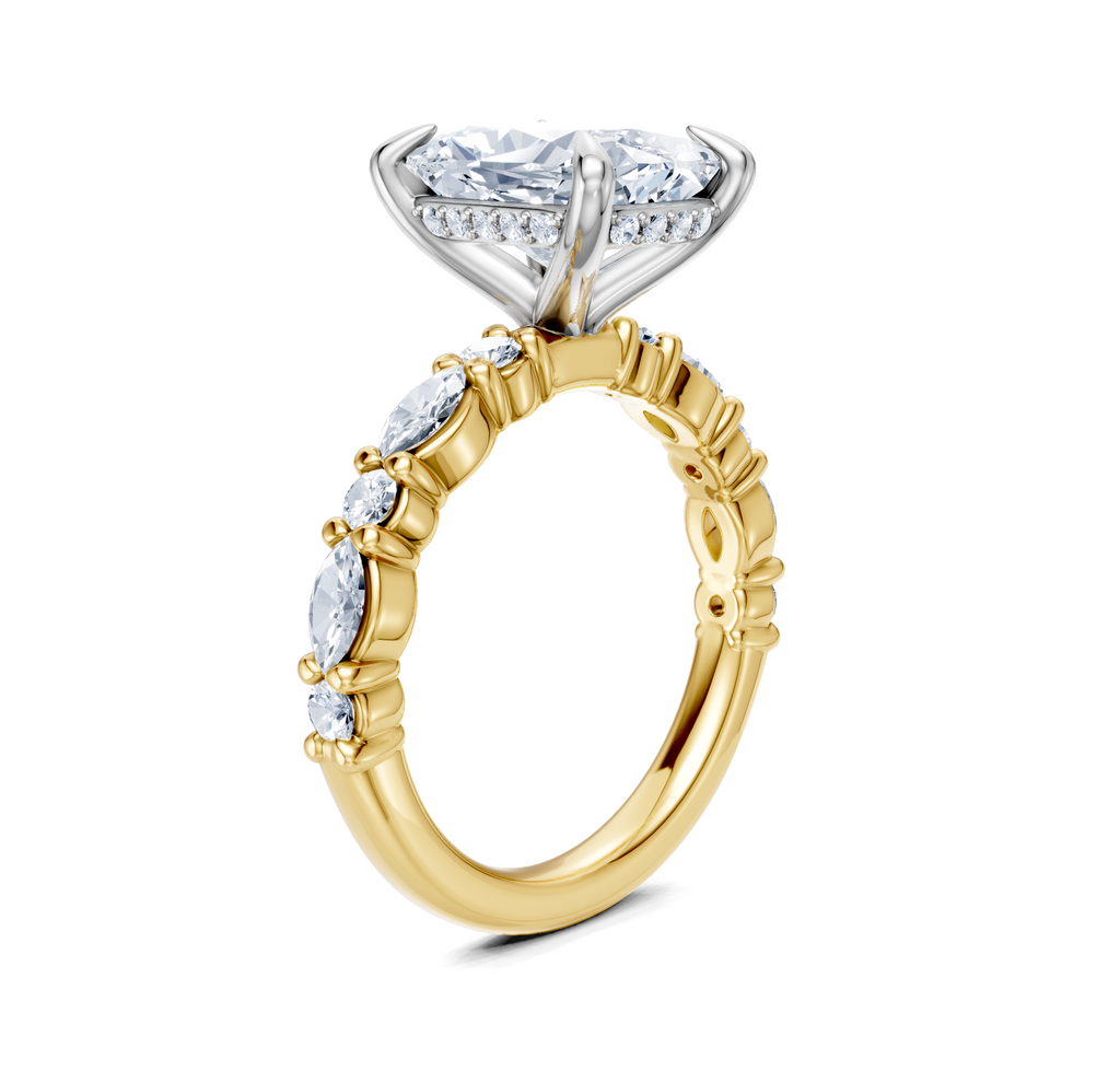 Image for Bubble Band Hidden Halo | 18k Two Tone
