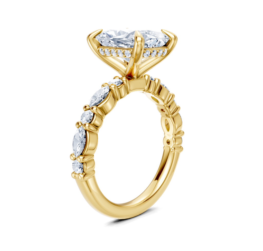 Image for Bubble Band Hidden Halo | 18k Yellow Gold