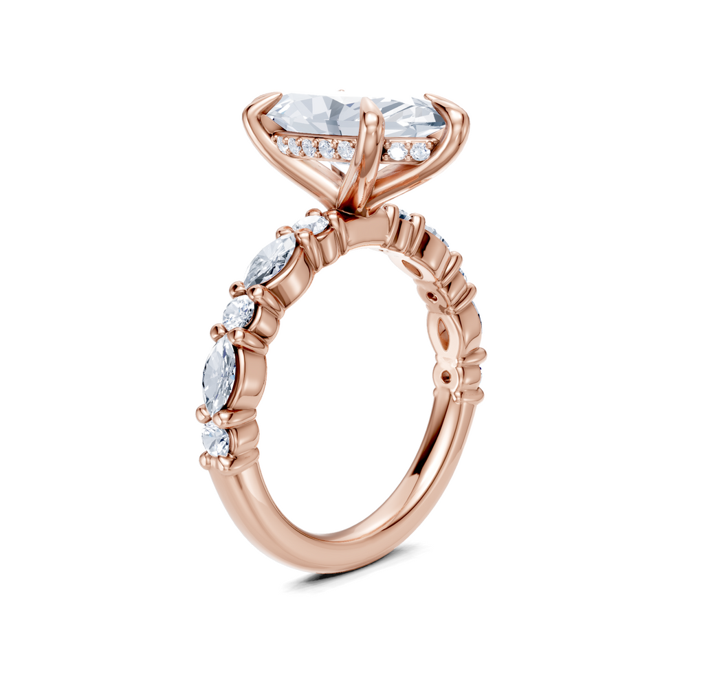 Image for Bubble Band Hidden Halo | 18k Rose Gold