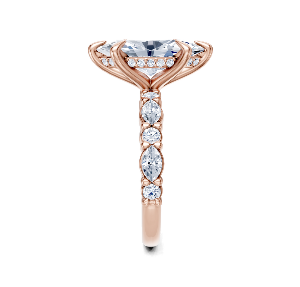 Image for Bubble Band Hidden Halo | 14k Rose Gold