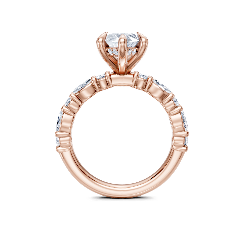 Image for Bubble Band Hidden Halo | 18k Rose Gold