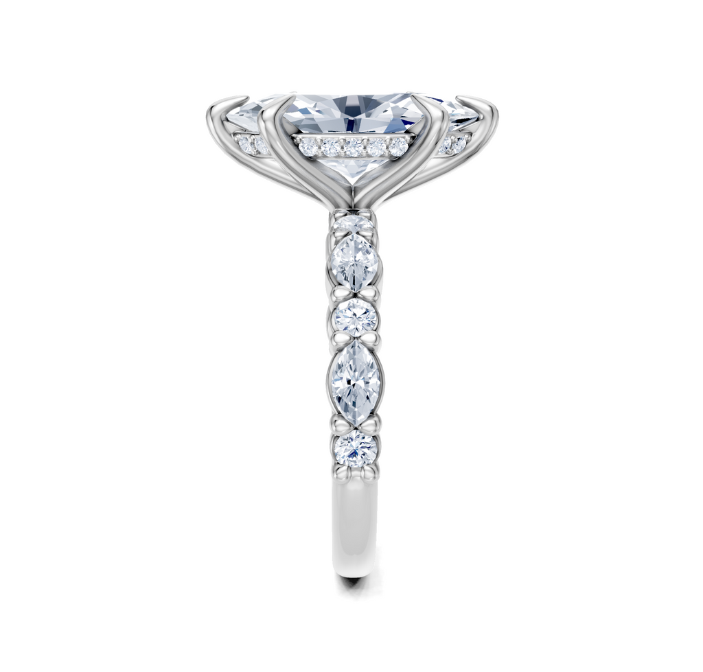Image for Bubble Band Hidden Halo | 14k White Gold