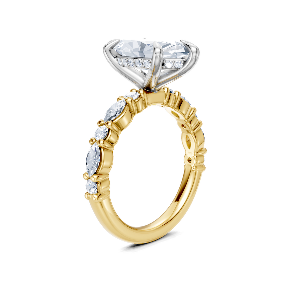 Image for Bubble Band Hidden Halo | 18k Two Tone