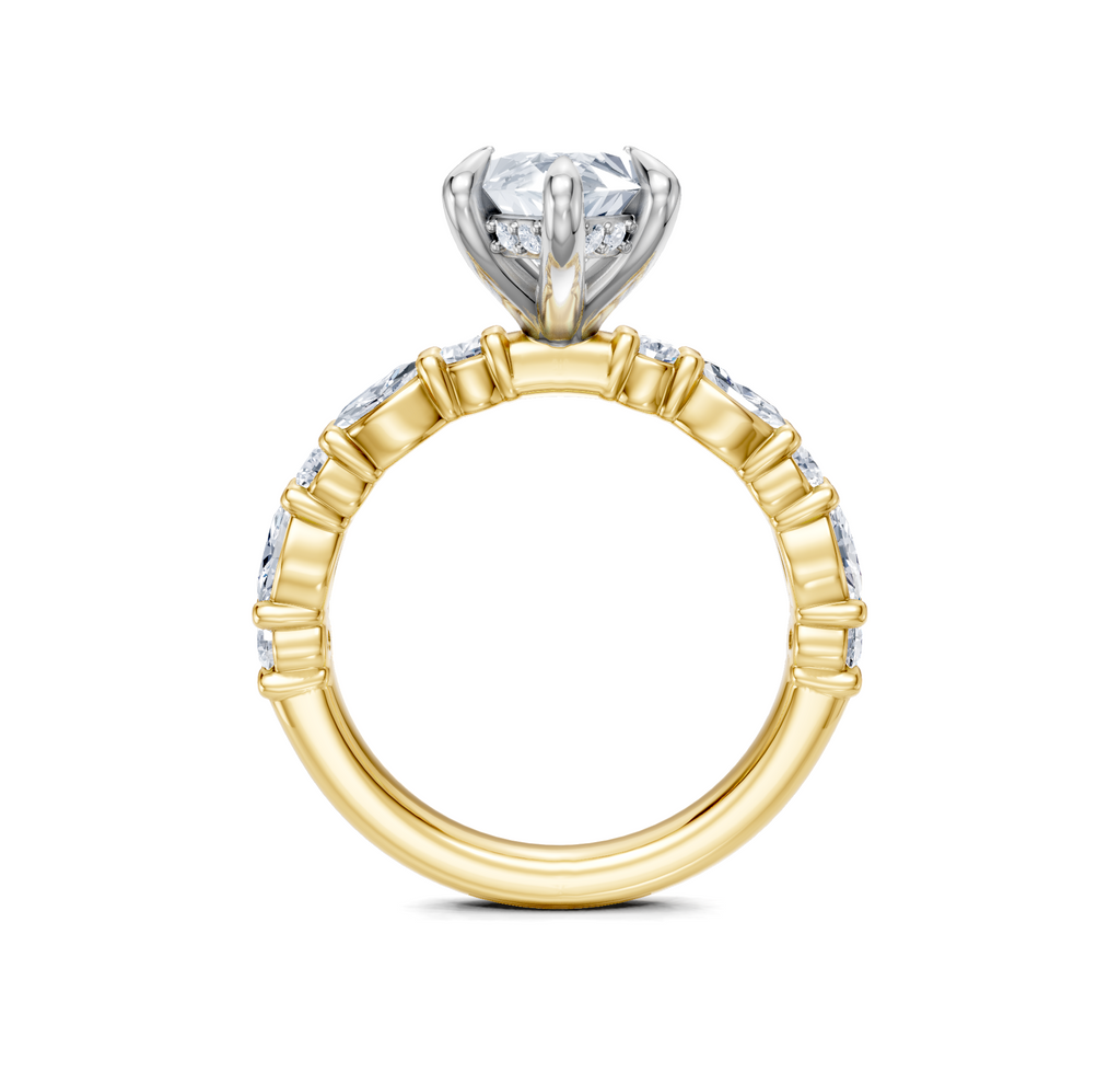 Image for Bubble Band Hidden Halo | 18k Two Tone