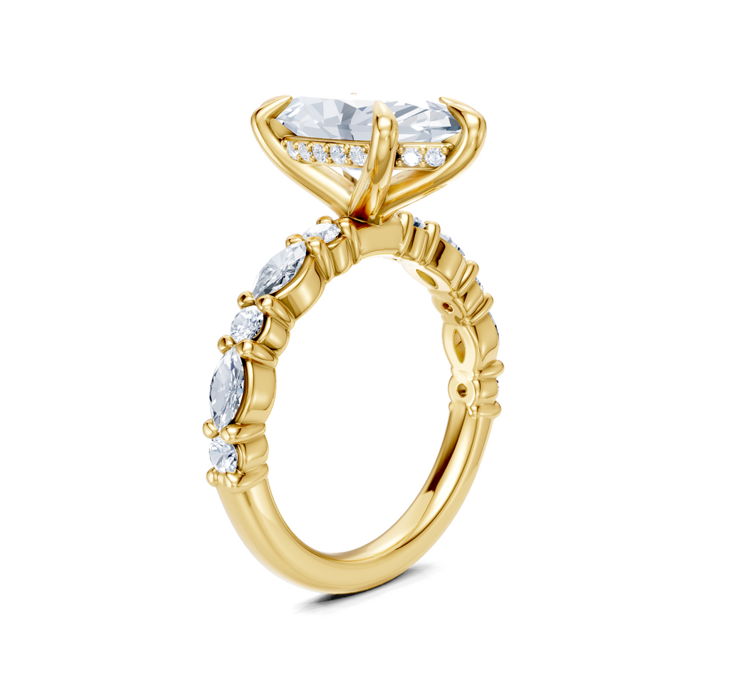 Image for Bubble Band Hidden Halo | 14k Yellow Gold