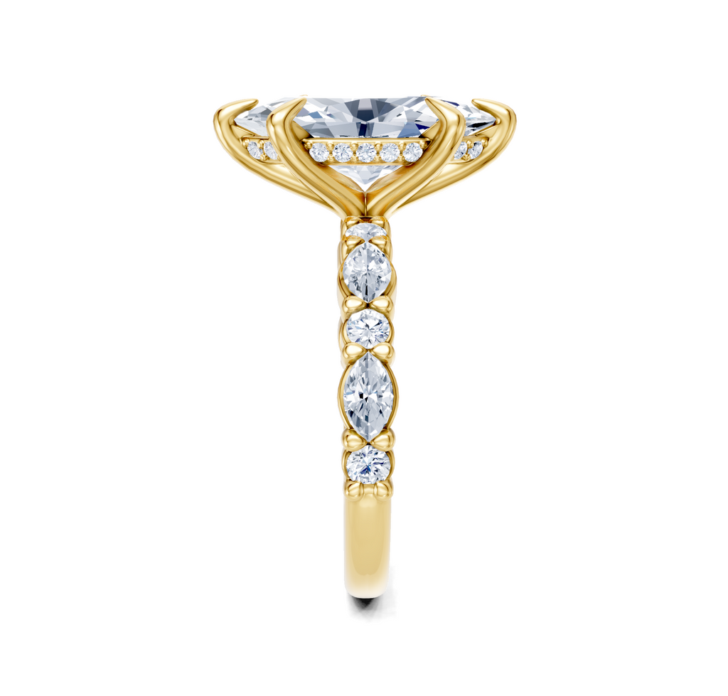 Image for Bubble Band Hidden Halo | 18k Yellow Gold