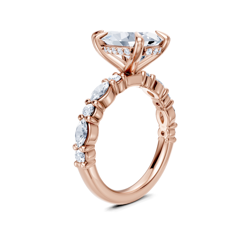 Image for Bubble Band Hidden Halo | 18k Rose Gold