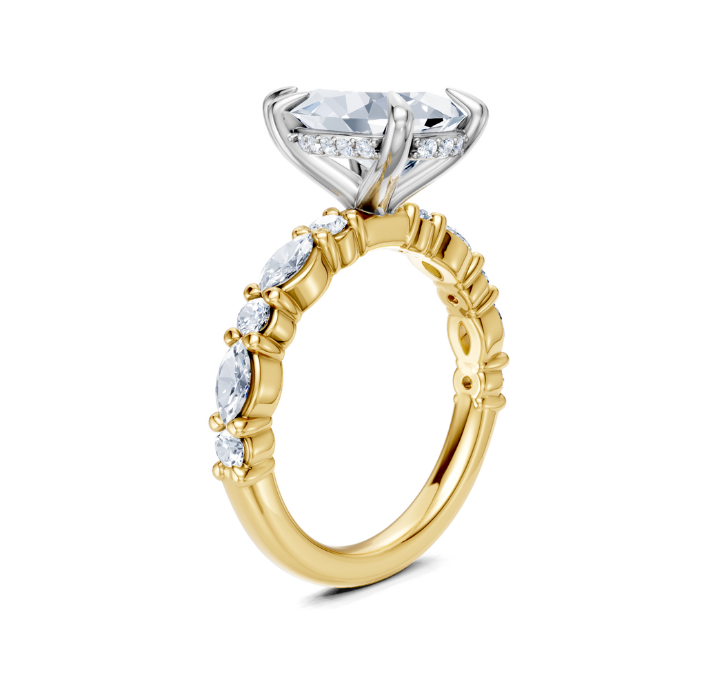 Image for Bubble Band Hidden Halo | 18k Two Tone