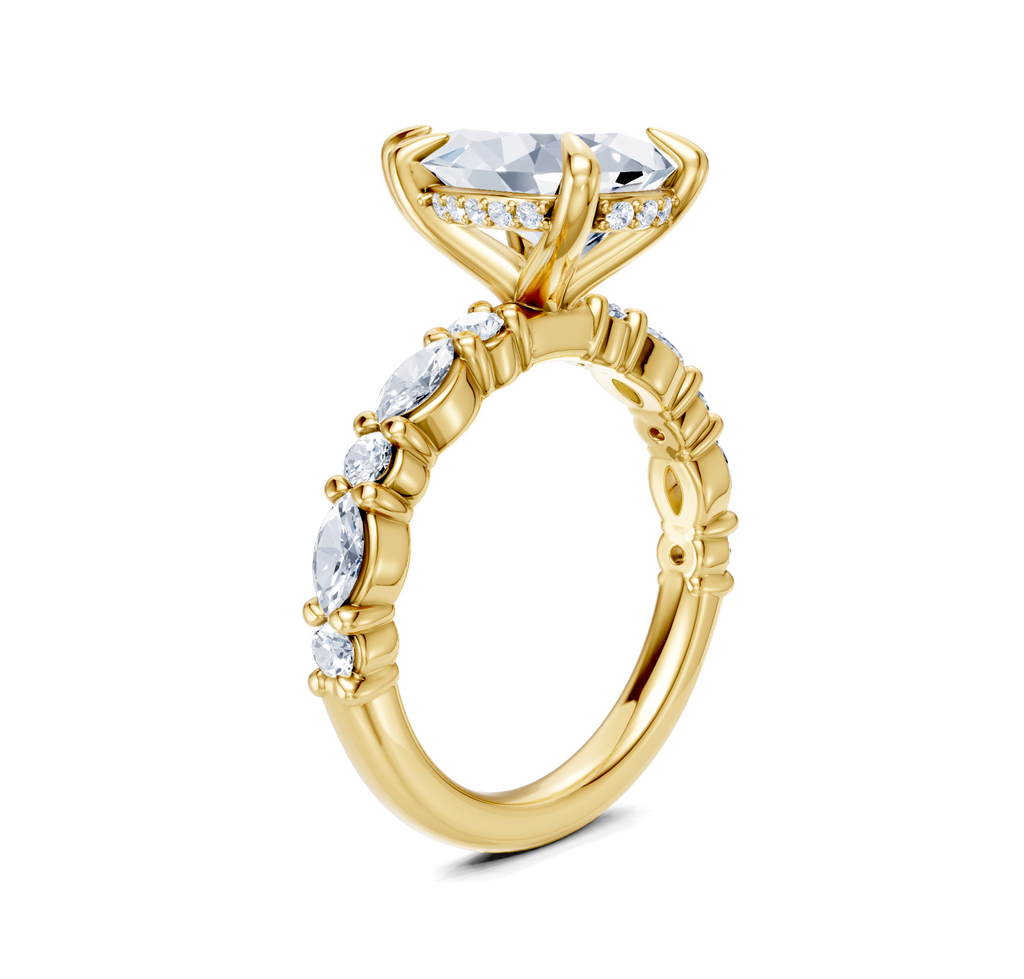 Image for Bubble Band Hidden Halo | 18k Yellow Gold