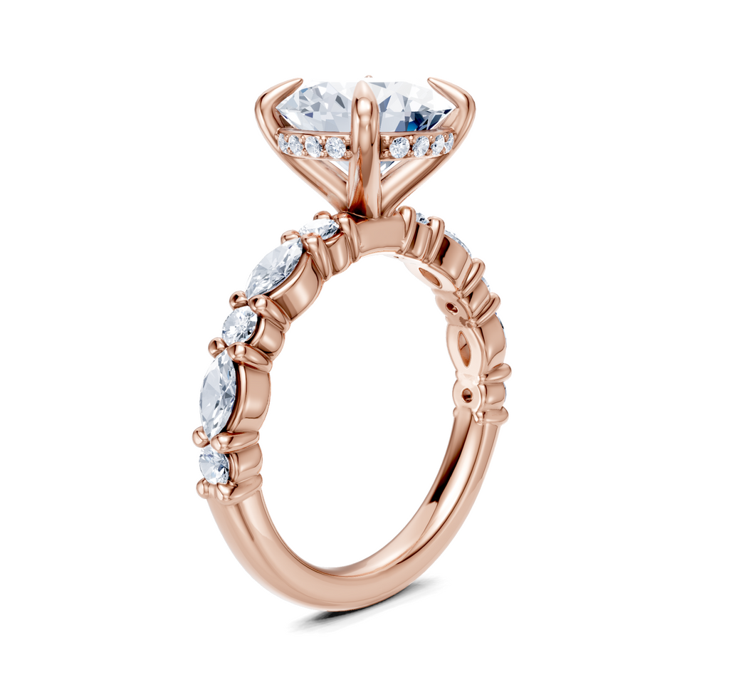 Image for Bubble Band Hidden Halo | 18k Rose Gold
