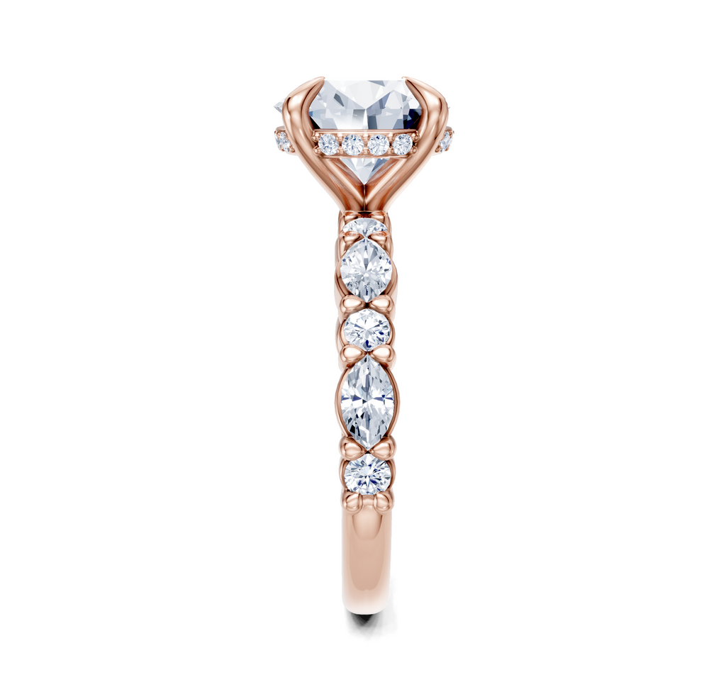 Image for Bubble Band Hidden Halo | 18k Rose Gold