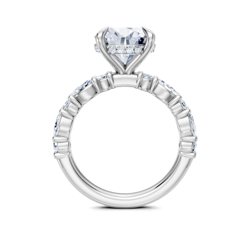 Image for Bubble Band Hidden Halo | 18k White Gold