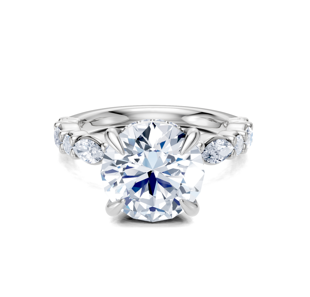 Image for Bubble Band Hidden Halo | 18k White Gold