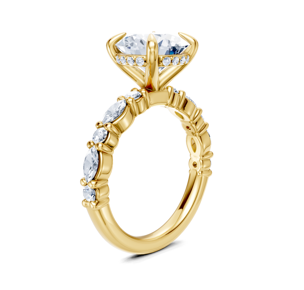 Image for Bubble Band Hidden Halo | 18k Yellow Gold