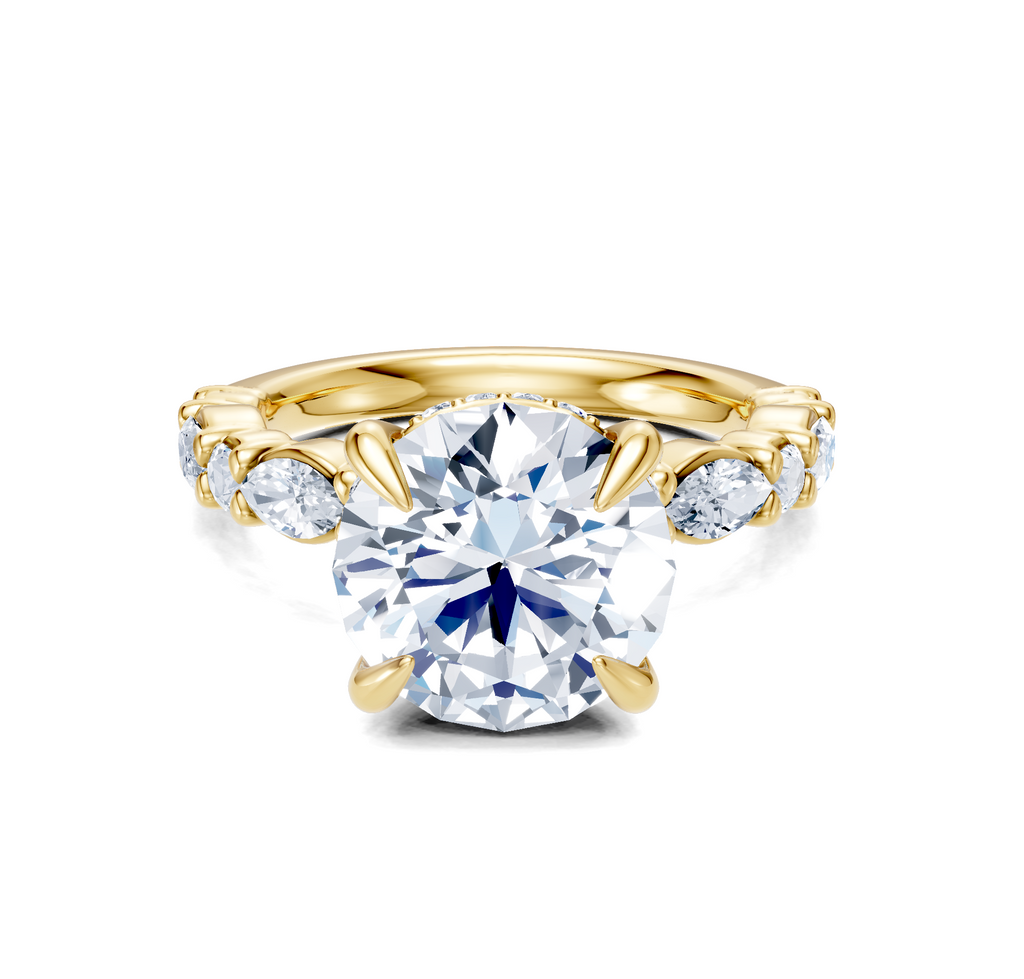 Image for Bubble Band Hidden Halo | 18k Yellow Gold