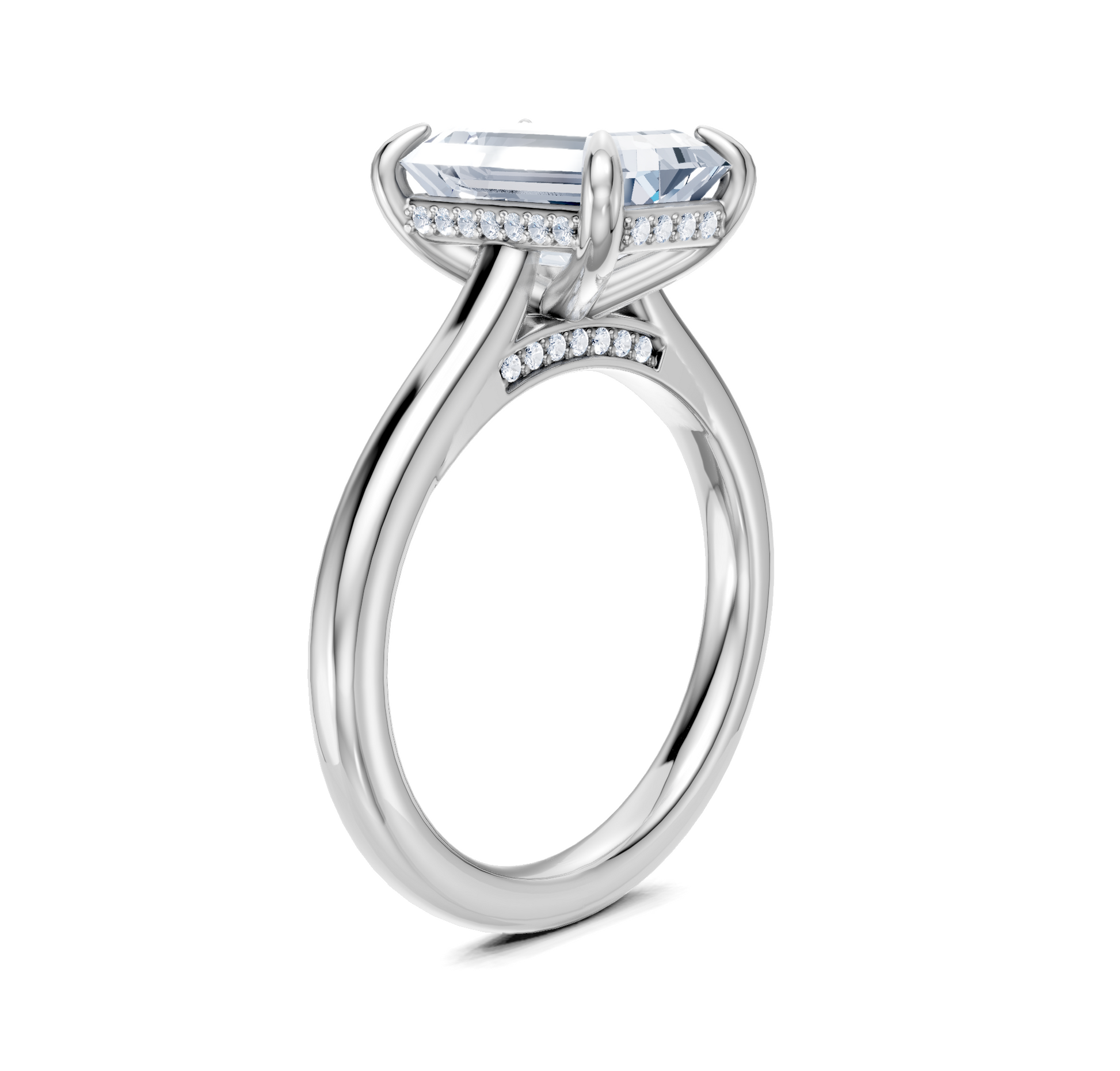 Accented Cathedral | 18k White Gold