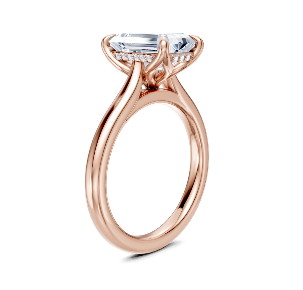 Image for Tulip Style Hidden Halo | 18k Rose Gold