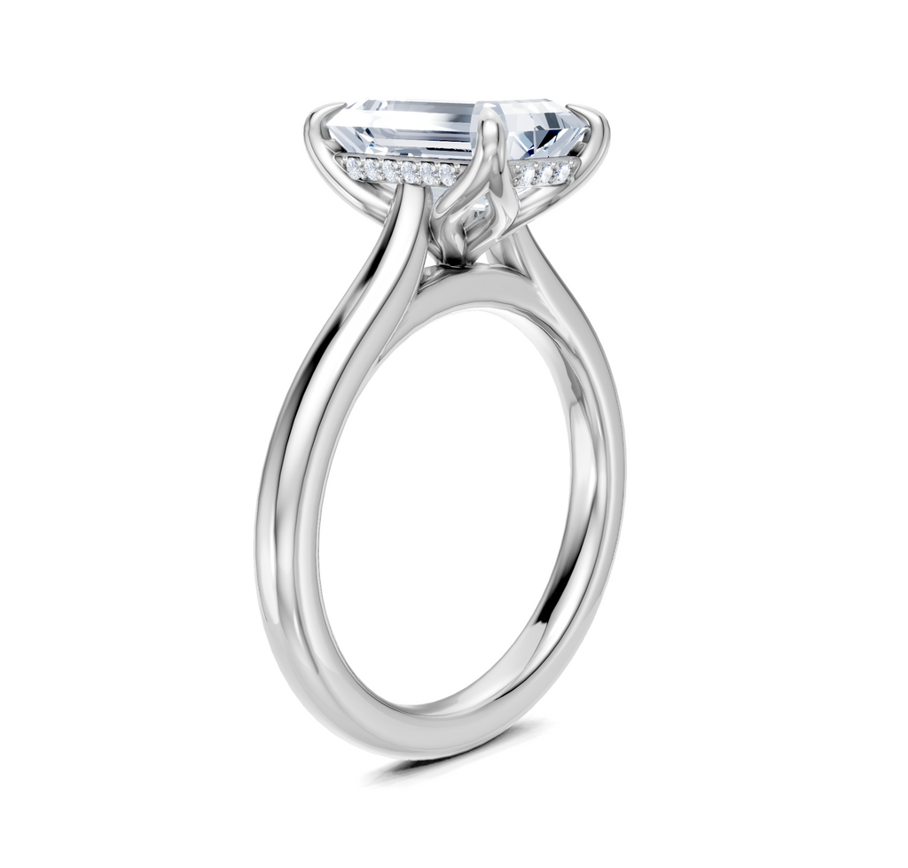 Image for Tulip Style Hidden Halo | 14k White Gold