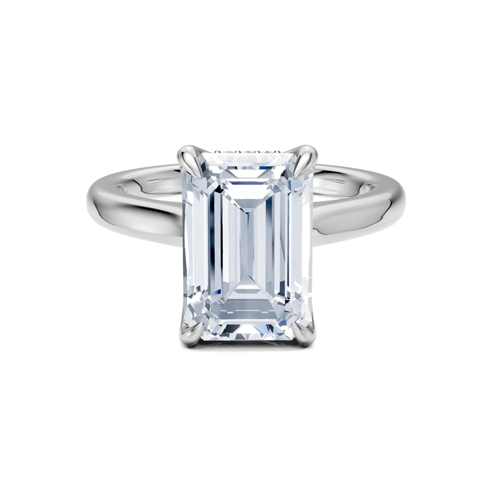 Image for Tulip Style Hidden Halo | 18k White Gold