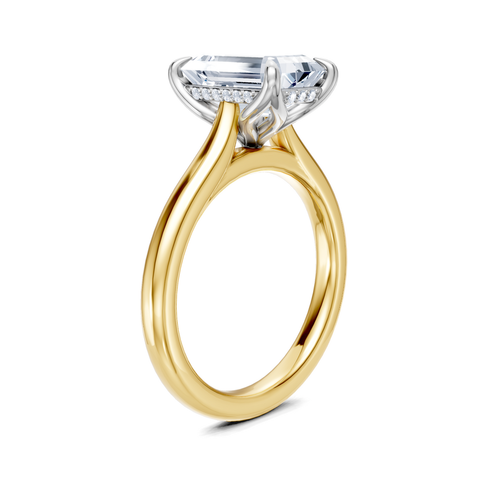 Image for Tulip Style Hidden Halo | 14k Two Tone