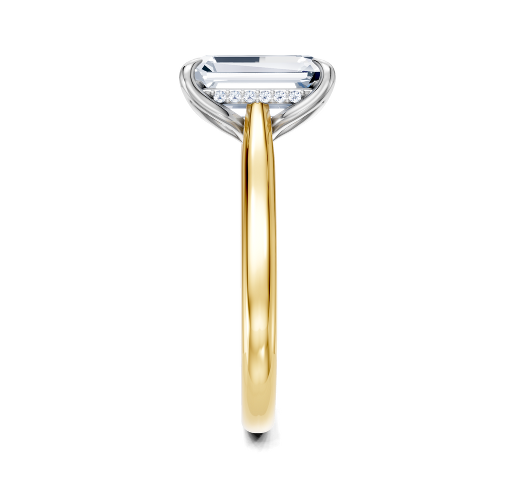 Image for Tulip Style Hidden Halo | 18k Two Tone