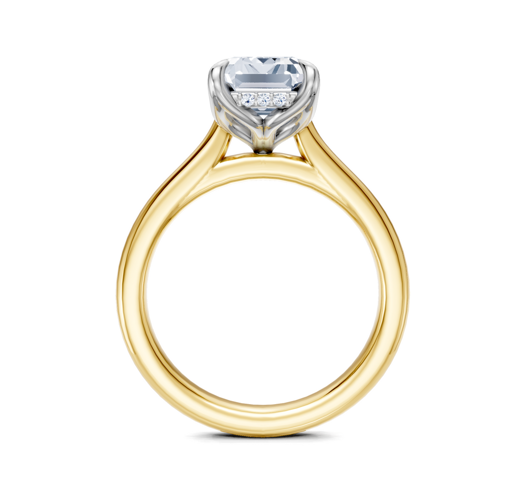 Image for Tulip Style Hidden Halo | 18k Two Tone