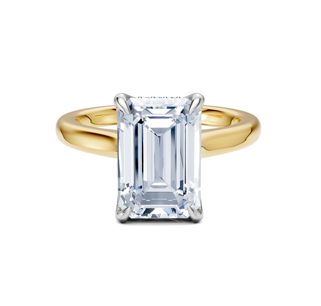 Image for Tulip Style Hidden Halo | 18k Two Tone