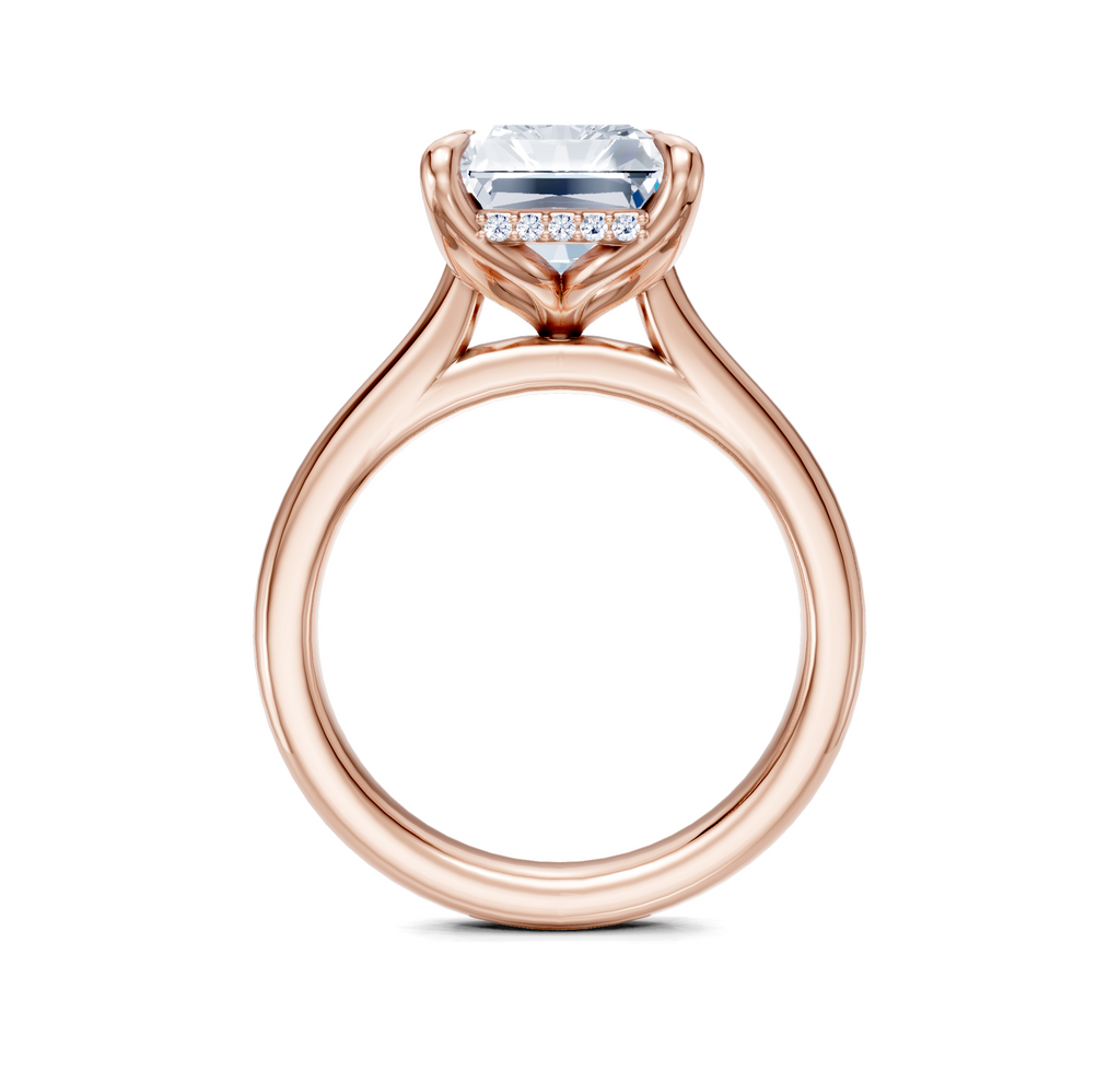 Image for Tulip Style Hidden Halo | 18k Rose Gold