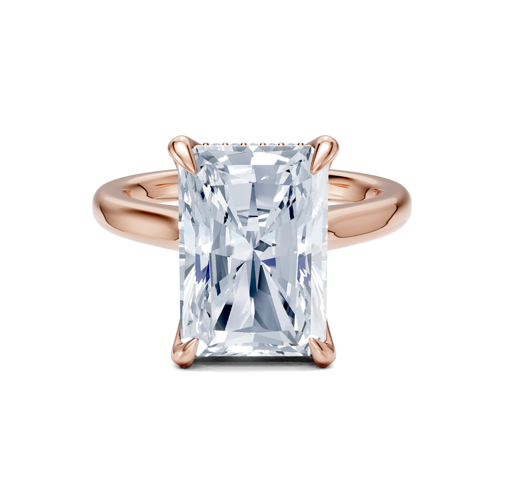 Image for Tulip Style Hidden Halo | 18k Rose Gold
