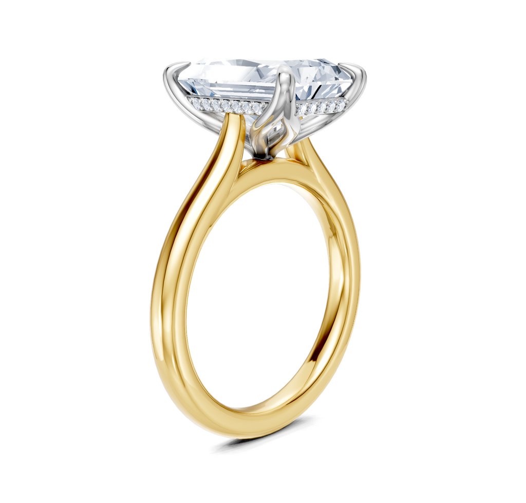 Image for Tulip Style Hidden Halo | 18k Two Tone