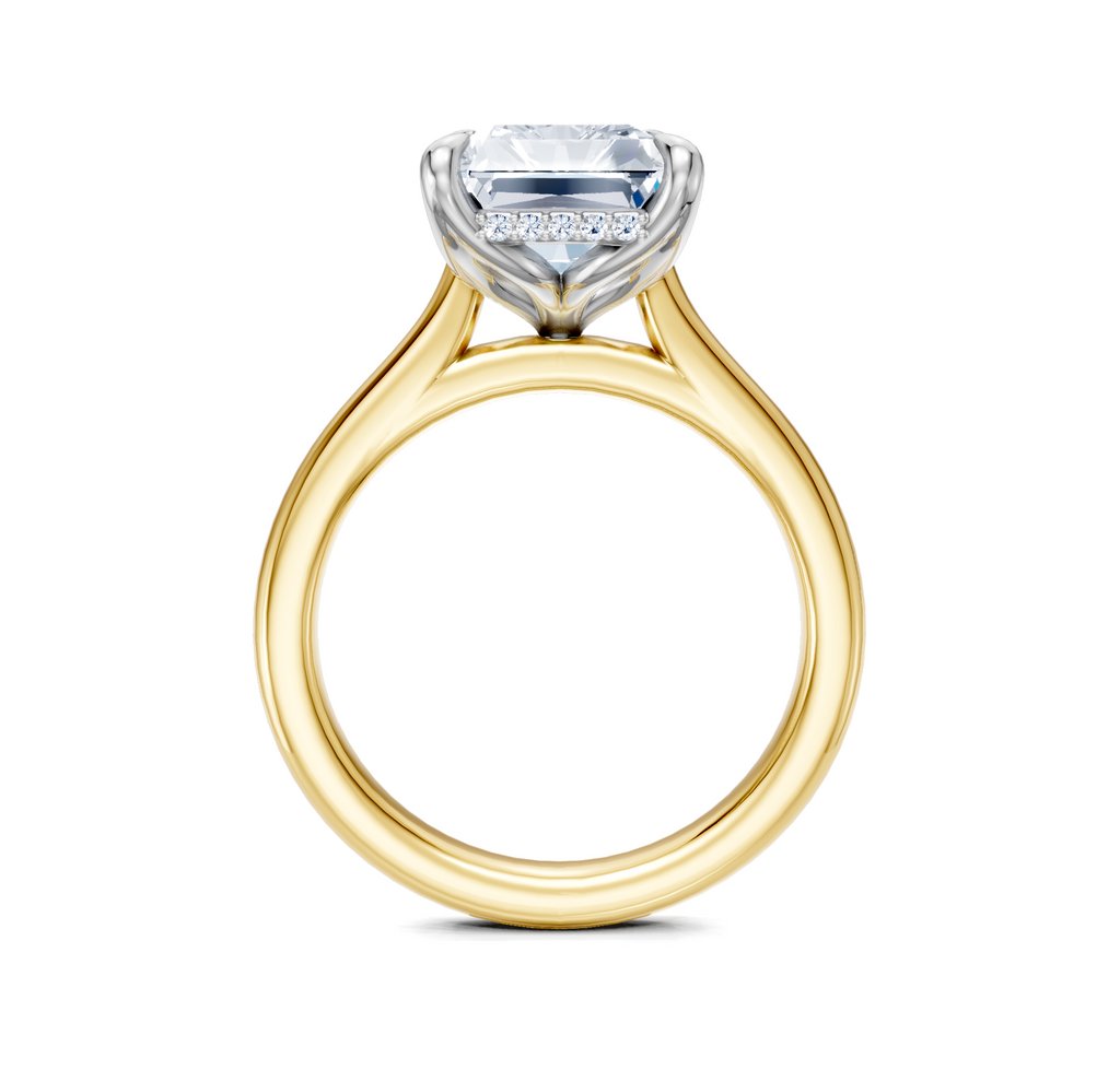 Image for Tulip Style Hidden Halo | 18k Two Tone