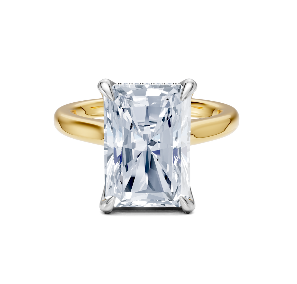 Image for Tulip Style Hidden Halo | 18k Two Tone