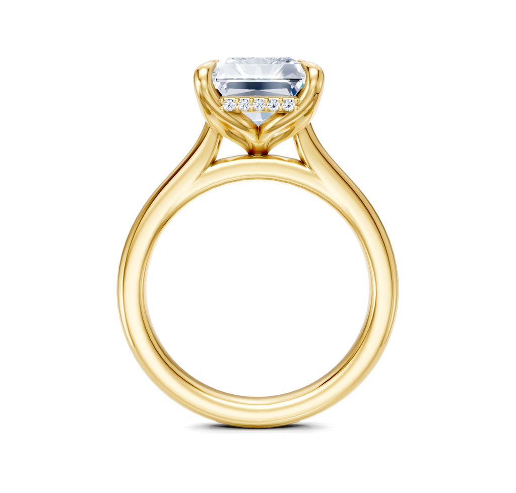 Image for Tulip Style Hidden Halo | 18k Yellow Gold