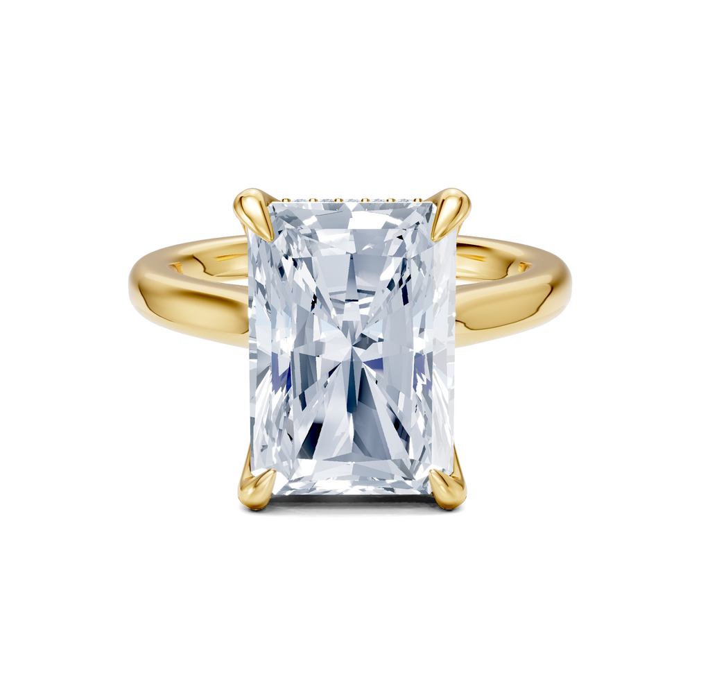 Image for Tulip Style Hidden Halo | 18k Yellow Gold