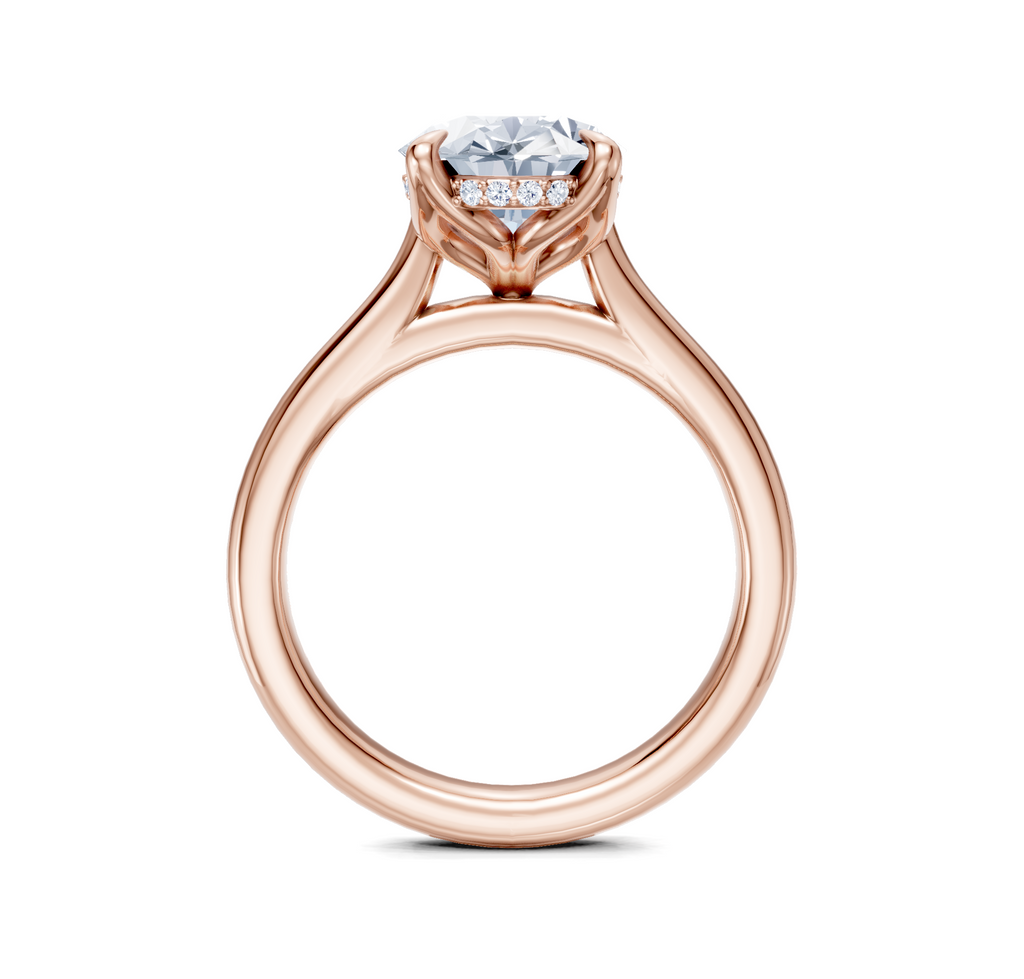 Image for Tulip Style Hidden Halo | 18k Rose Gold