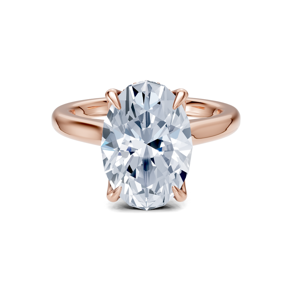 Image for Tulip Style Hidden Halo | 18k Rose Gold